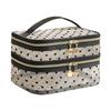 Double-Layers Black Mesh Cosmetic Bag Travel Portable Large-Capacity Makeup Case Organizer Storage Pouch Zipper Toiletry Bags