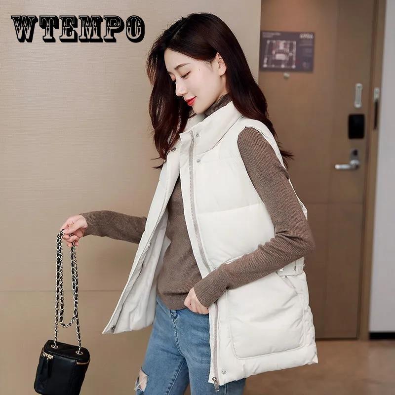 

Пуховой хлопковый жилет женский короткий осенне-зимний свободный толстый хлопковый пальто большого размера