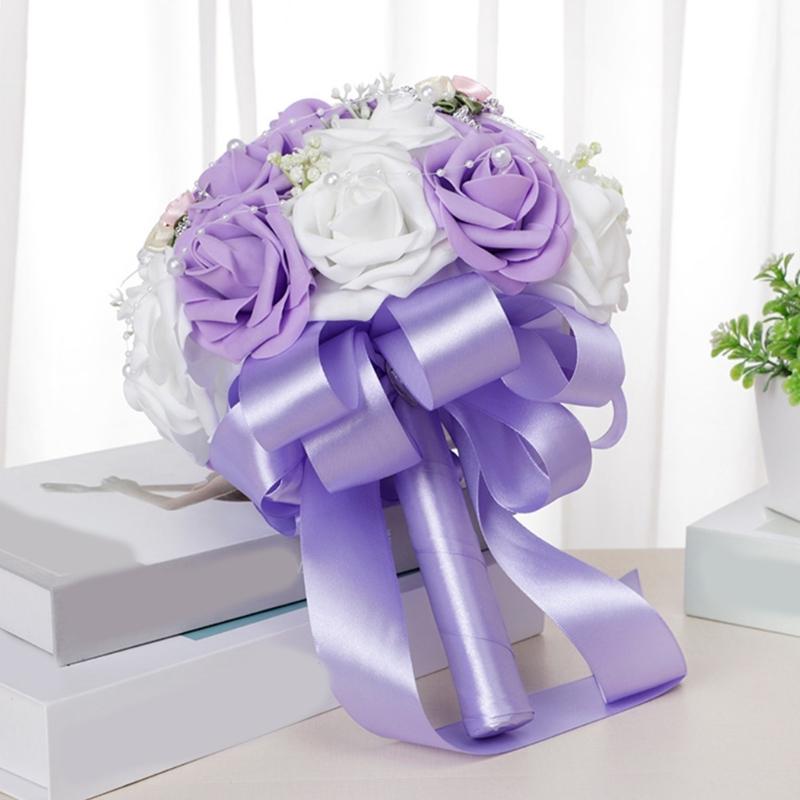 Wedding Handheld Flower Bridal Bouquet Simulation Rose Flower For Ceremony Reception Anniversary Party Gathering