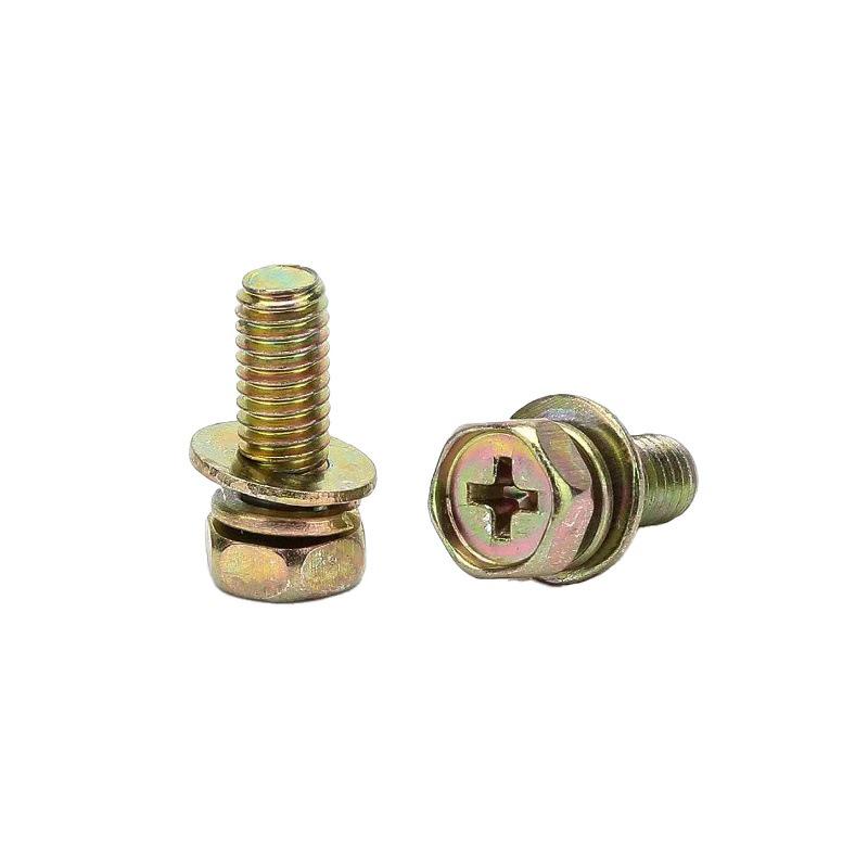 Hexagon Head Combination Screw Bolt Set with Washer and Spring Washer