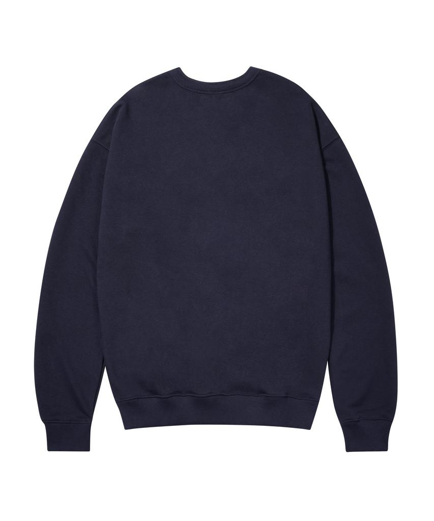 STENDS [M~4Xl] Henley Neck Semi-Oversized Sweatshirt_Navy