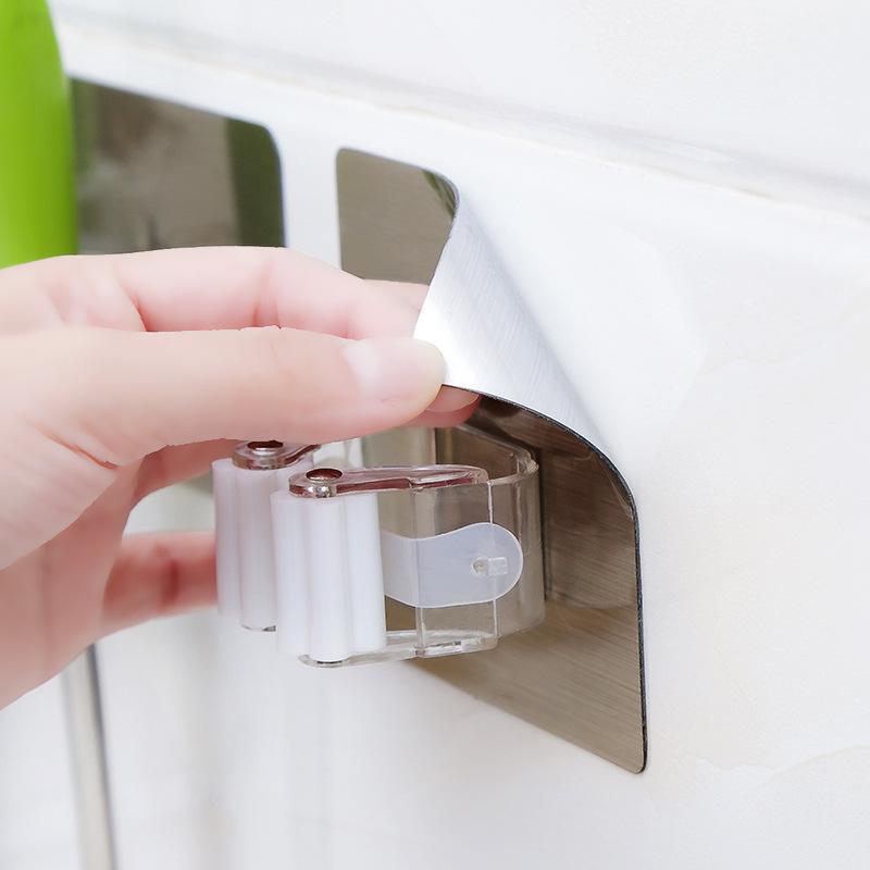 Adhesive Wall Hook Mop Hanger Organizer Broom Holder Wall Mount Mop Holder Stand Hooks Brush Broom Hanger Hook For Bathroom