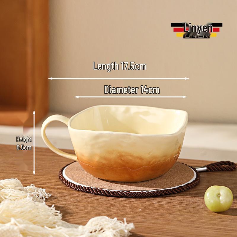 Nordic Gradient Glaze Ceramic Salad & Yogurt Bowl