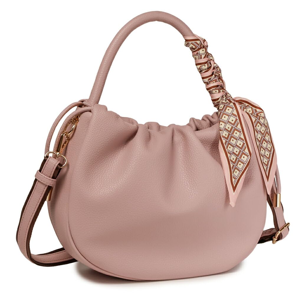 

Pragma Women s Shoulder Bag, Scarf Bag, Synthetic Leather Handbag, Lightweight, 2-Way Shoulder Bag, Elegant Narrow Scarf, Thin Ribbon... (Lavender)