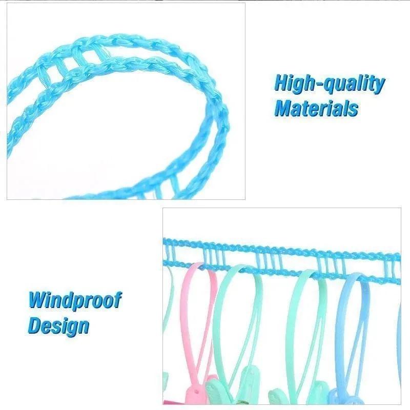 Windproof ClotheslineMeters Durable Clothes Line Rope Portable Clothes Drying Line Length Adjustable Non-Slip Lines