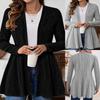 Autumn and Winter Long-sleeved Casual Solid Color Simple Cardigan Jacket Mid-length Knitted Sweater