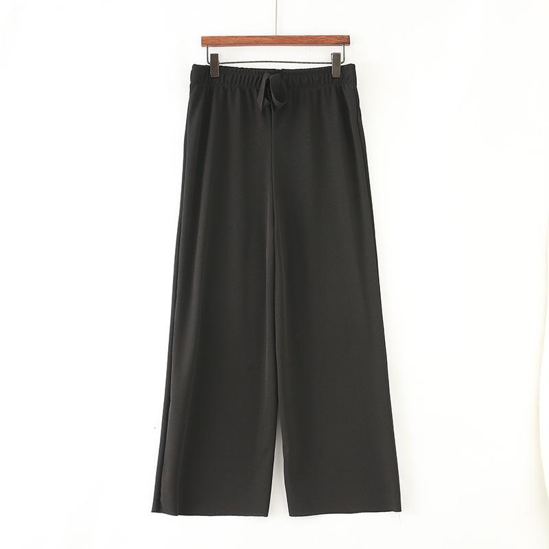 Paris High Waist Ice Silk Drape Pants - Summer Loose Straight Leg