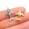 17x25mm Gold-Plated Stainless Steel Whale Pendant for Necklace or Earring DIY