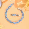 2026 Elegant Court Style Turquoise S-shaped Cross Bracelet Light Luxury High-end Zircon Inlaid Hand