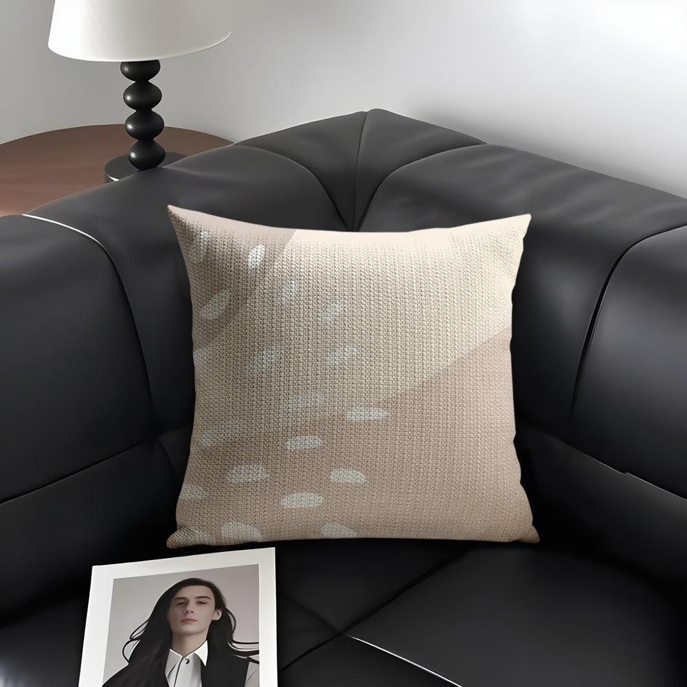 Morandi Color Pattern Ins Cushion Cover Natural Linen Organic Fabric Double-Sided Printing Sofa Home Decor Gift Pillow Case