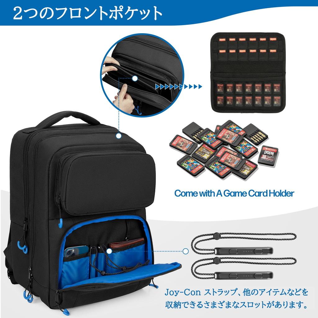 Trunab Switch Case, Storage Bag for Nintendo Switch/Lite/OLED (OLED Model), Holds 24 Game Cards, Stream Deck Case, Switch Backpack