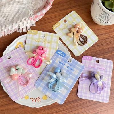 Jolis Élastiques à Cheveux Filles Élastiques à Cheveux Dégradés avec Nœuds Papillon Adorables Chouchous Enfants Accessoires Cheveux Fleur