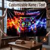Game Controller Theme Throw Blanket Custom Name Text Personalized Blanket Soft Cozy Blanket for Home Sofa Bed