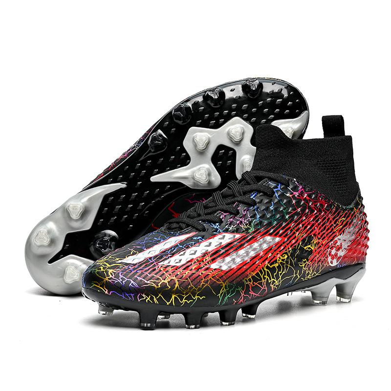 Factory direct sales explosive football shoes boys high-top long nails broken nails students grass training game sports shoes