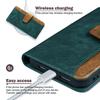 For Samsung Galaxy S25 Case RFID Blocking Color Splicing PU Leather Wallet Phone Cover