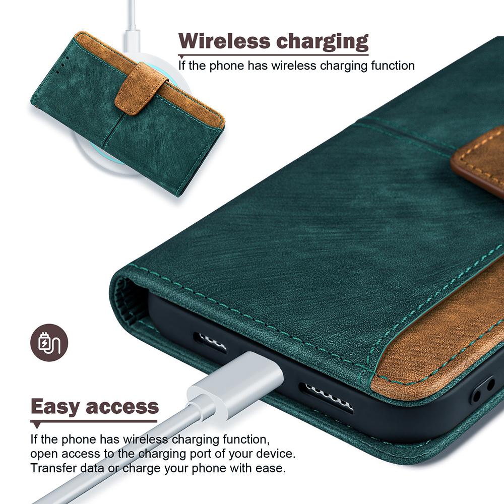 For Samsung Galaxy S25 Ultra Case RFID Blocking Color Splicing PU Leather Wallet Phone Cover