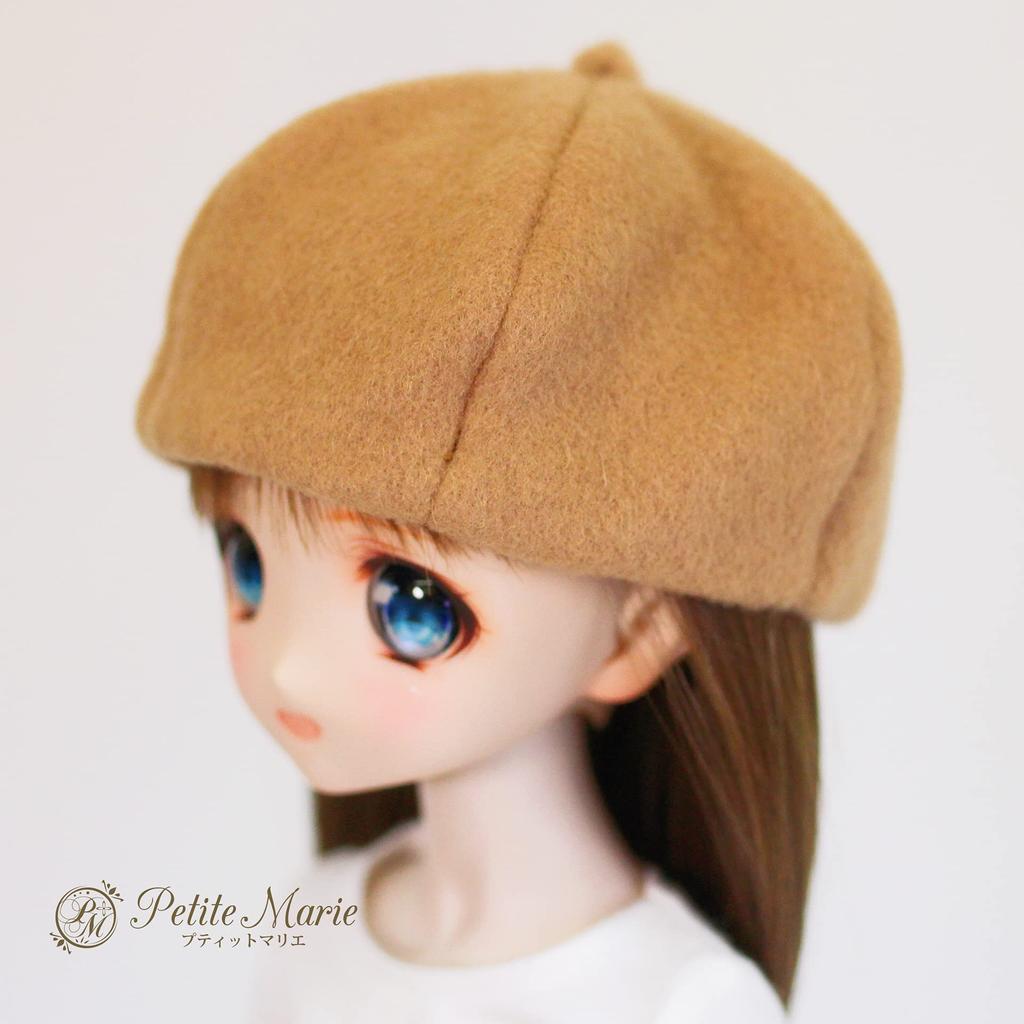 [Petite Marie] 13 DD MDD Compatible (DDH-01~10 Compatible) Beaver Material Beret, Camel, 9-10 Inch (60cm Doll, 40cm Doll, BJD) Doll Clothes [Petite