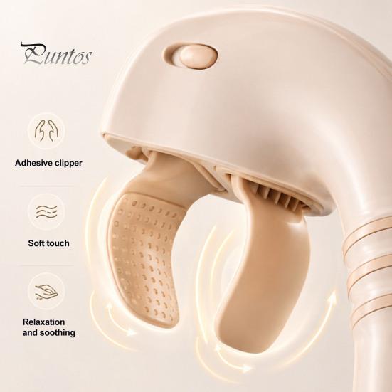 Ergonomic Self Massage Device for Upper Back Neck Shoulder Massager with Long Handle, Cordless Rechargeable Deep Kneading Shiatsu Tension Relief