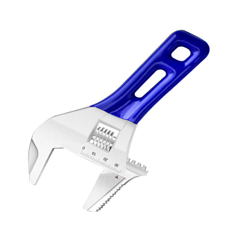 Short Handle 6-inch Toothed Large Opening Adjustable Wrench