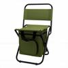 Fishing Chair with Cooler Bag OD Green 220.46lb Load Bearing Portable Foldable Fishing Backrest Stool for Outdoor