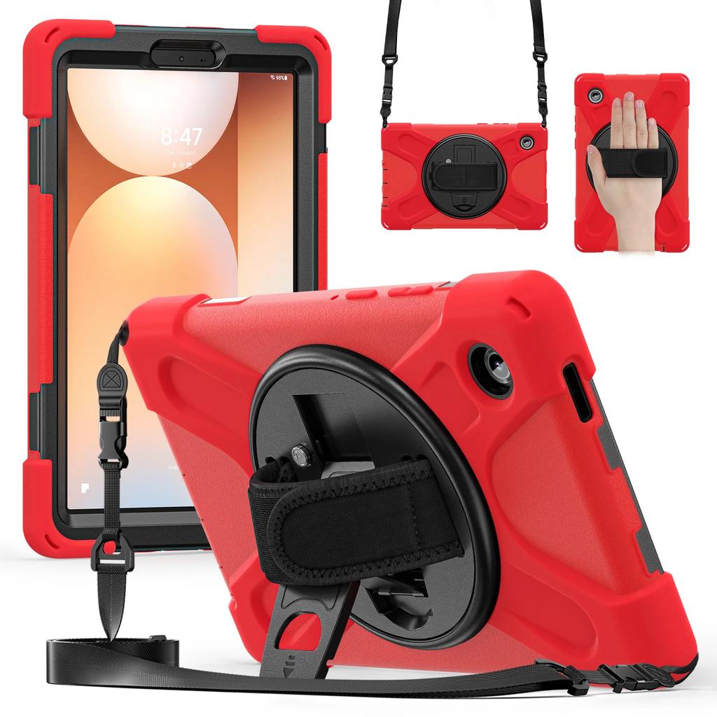 Heavy Duty Case for Samsung Galaxy Tab A11 8.7 Inch SM-X130 SM-X135 PC + Silicone Tablet Cover for Tab A11 8.7" with Strap
