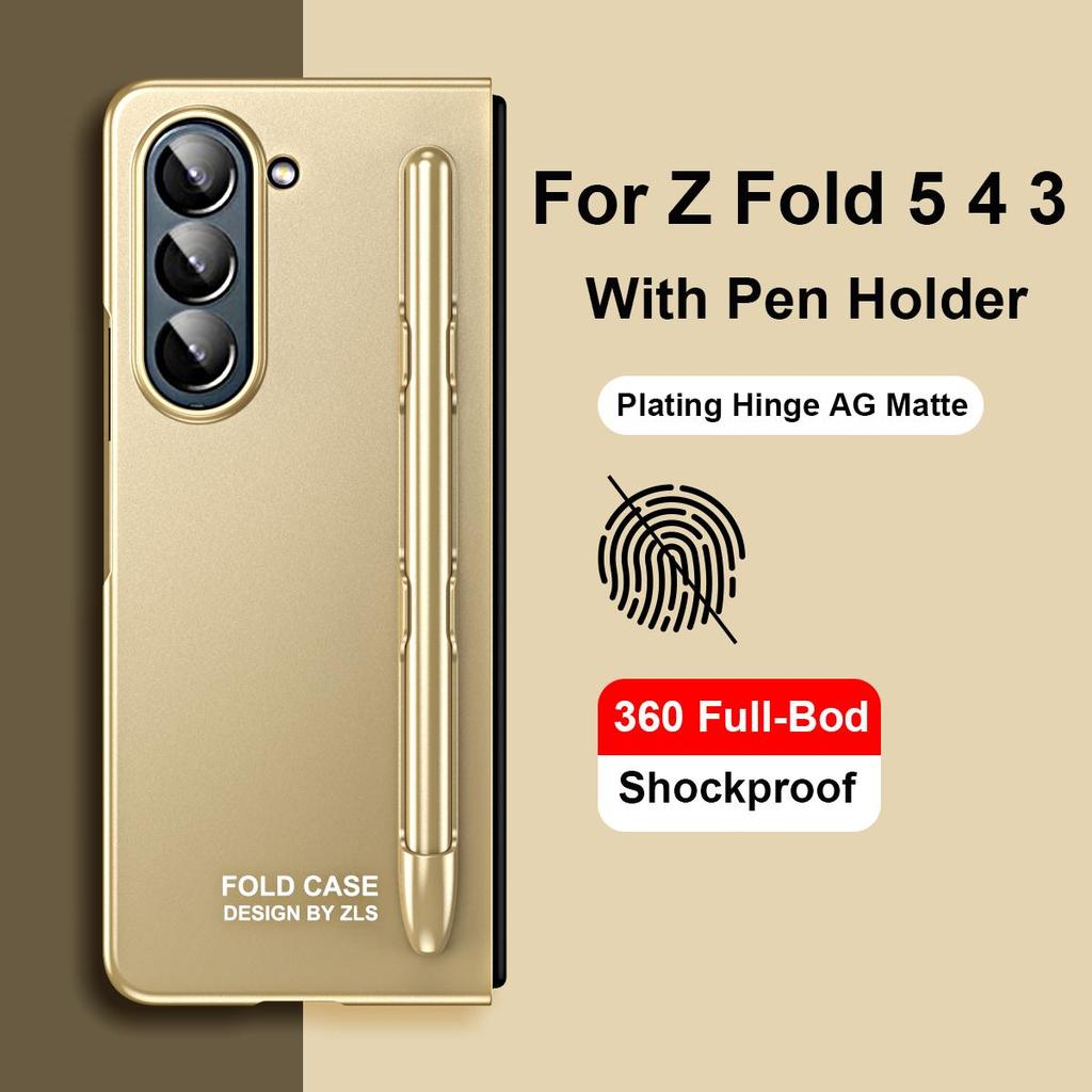 360 Full Box Poszycie Pokrowiec na zawiasy do Samsung Galaxy Z Fold 5 z uchwytem na długopis Odporny na wstrząsy pancerz Osłona ochronna Z Fold 4 3 Osłona ochronna
