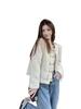 Autumn/Winter 2025 Women's Chic Loose Double-Breasted Denim Long-Sleeve Wool Coat for Petite