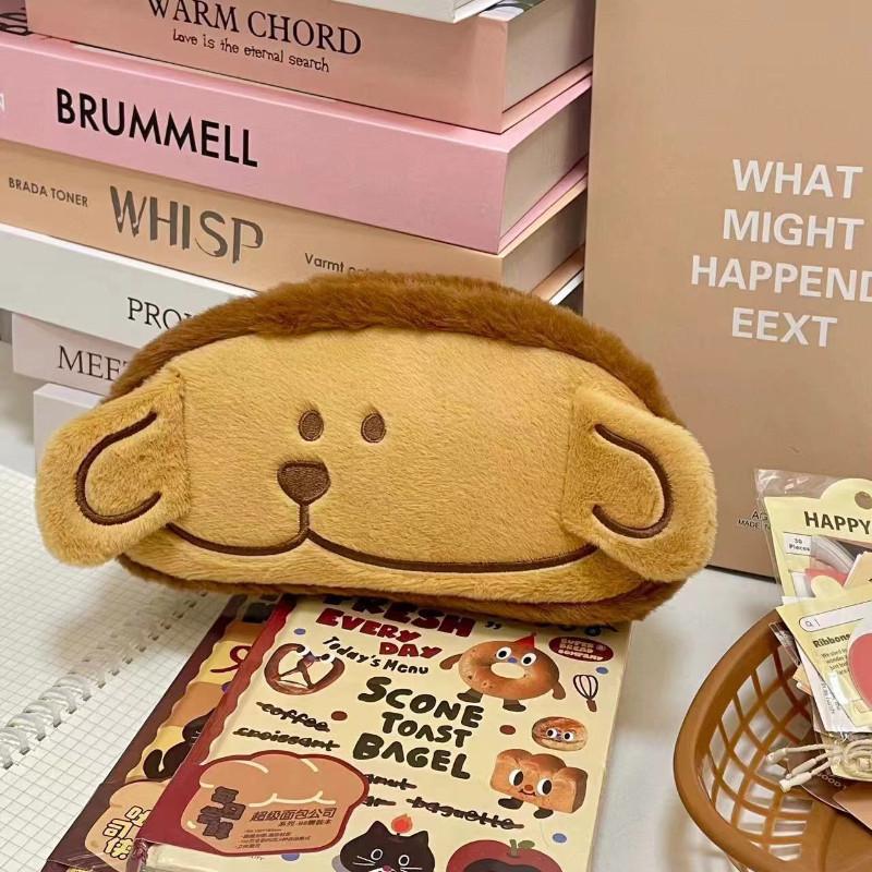 

1pcs Cute Cartoon Plush Pencil Bags Large-capacity Student Stationery Box Multi-functional Sorting Storage Bag