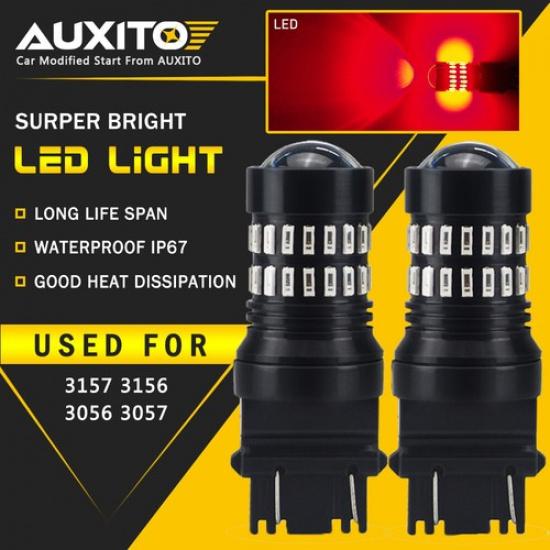 2X AUXITO Red 3157 3057 4157 LED Stop Brake Light Bulb For Buick Jeep Cadillac