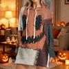 Damska bluza z kapturem na co dzień, z długim rękawem, z nadrukiem na Halloween, wciągana bluza
