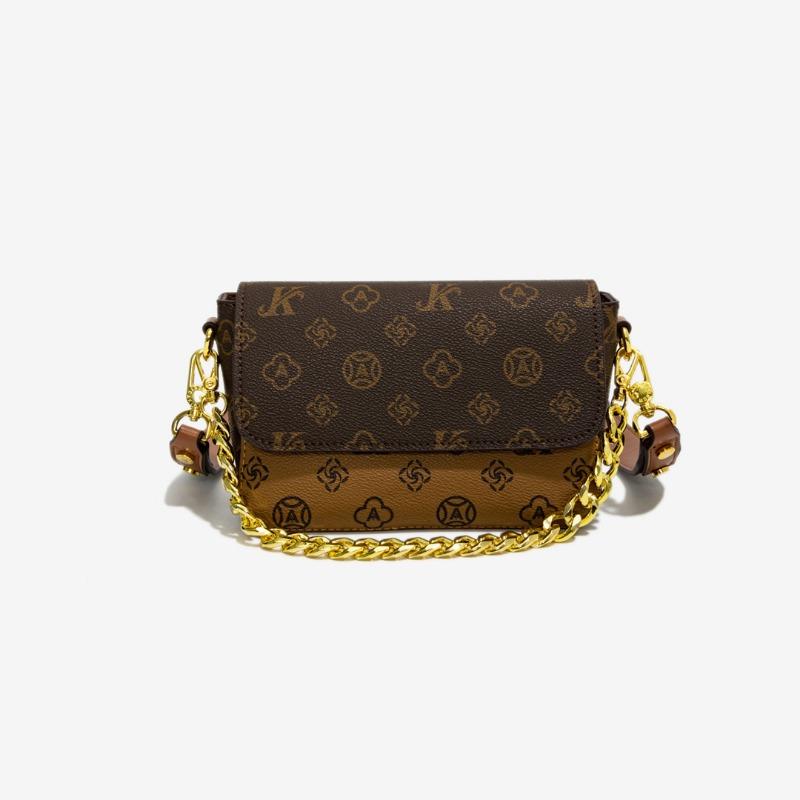 Ny dameveske vind bokstav kjede liten firkantet veske bærbar skulder skrå veske