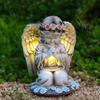 Figurka Anioła Modlącego LED Lampa Solarna do Dekoracji Ogrodu i Podwórka Wodoodporna Statua Ornament Nagrobny Cmentarny