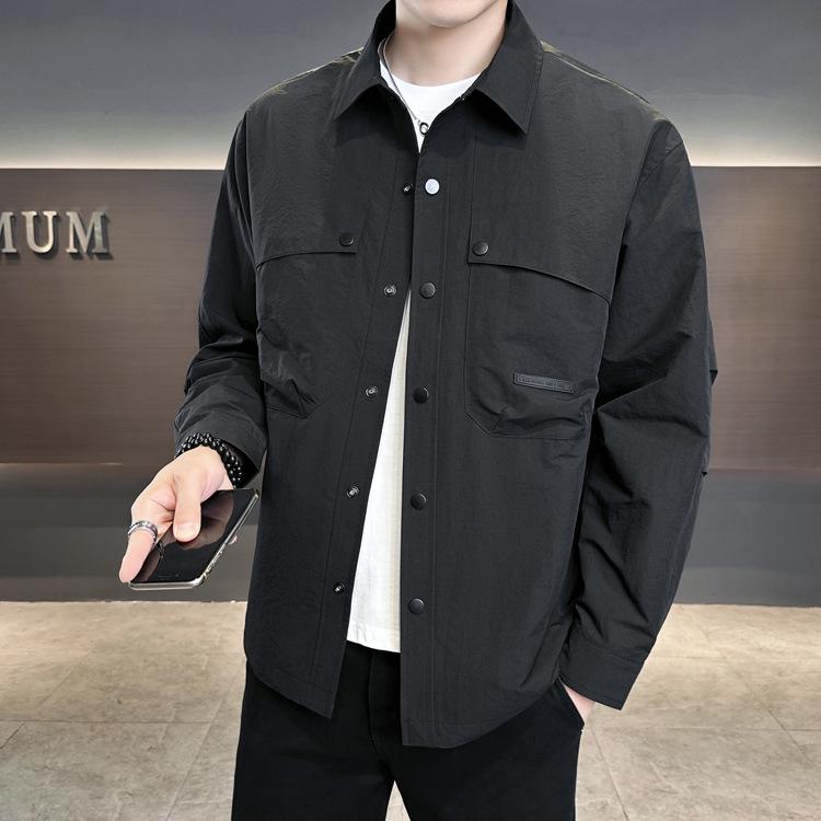 

Men s Spring 2025 Loose-Fit Business Casual Long Sleeve Lapel Jacket 4XL (for 185-210 jin)