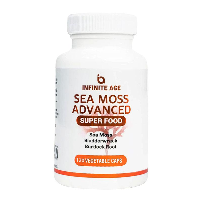 Sea Moss Advanced Capsules, Bladderwrack, Burdock Root, Super Food, 120 Caps