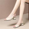 2025 Summer New Fashion Sandals Women Fish Mouth Thick Heels Back Hollow One Line Women Shoes Sandalias De Mujer slingback femme