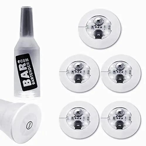 Lot de 5 sous-verres lumineux à LED pour bouteilles en verre, tapis pour fêtes, mariages, bars, Noël, maison, pub