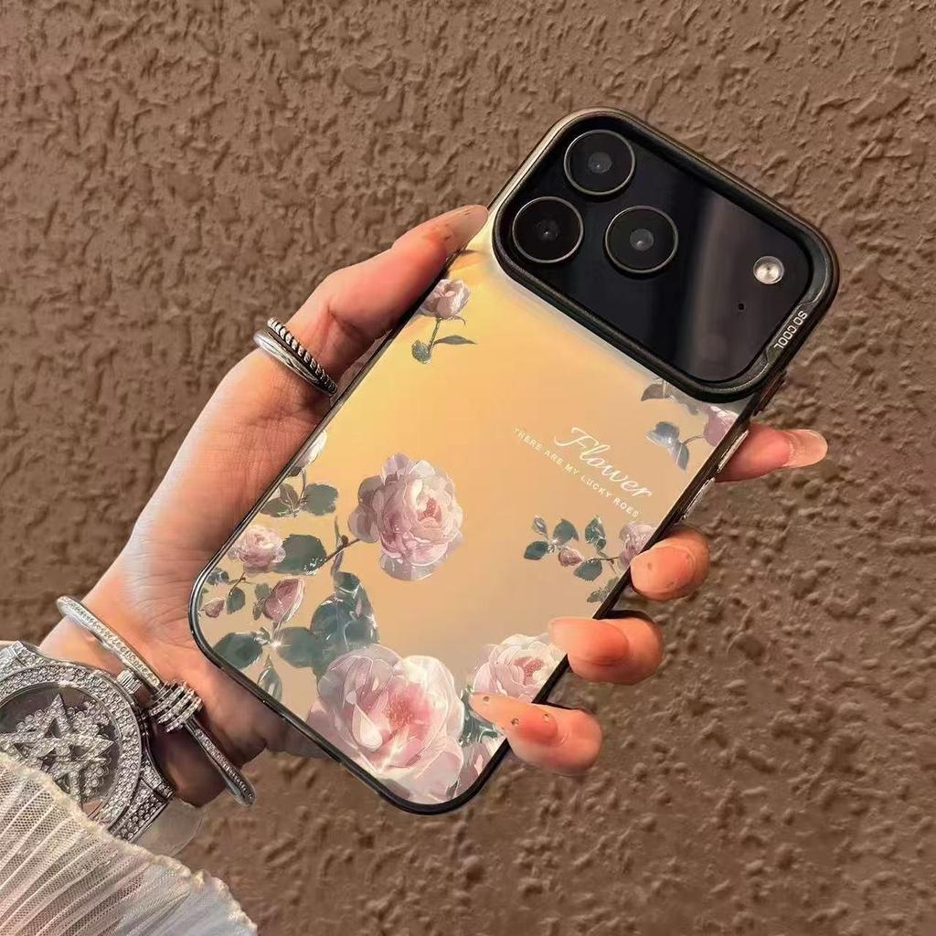 Husă de telefon la modă cu trandafir roz pentru iPhone 17 Pro/16/15/14/13 - Design creativ și popular