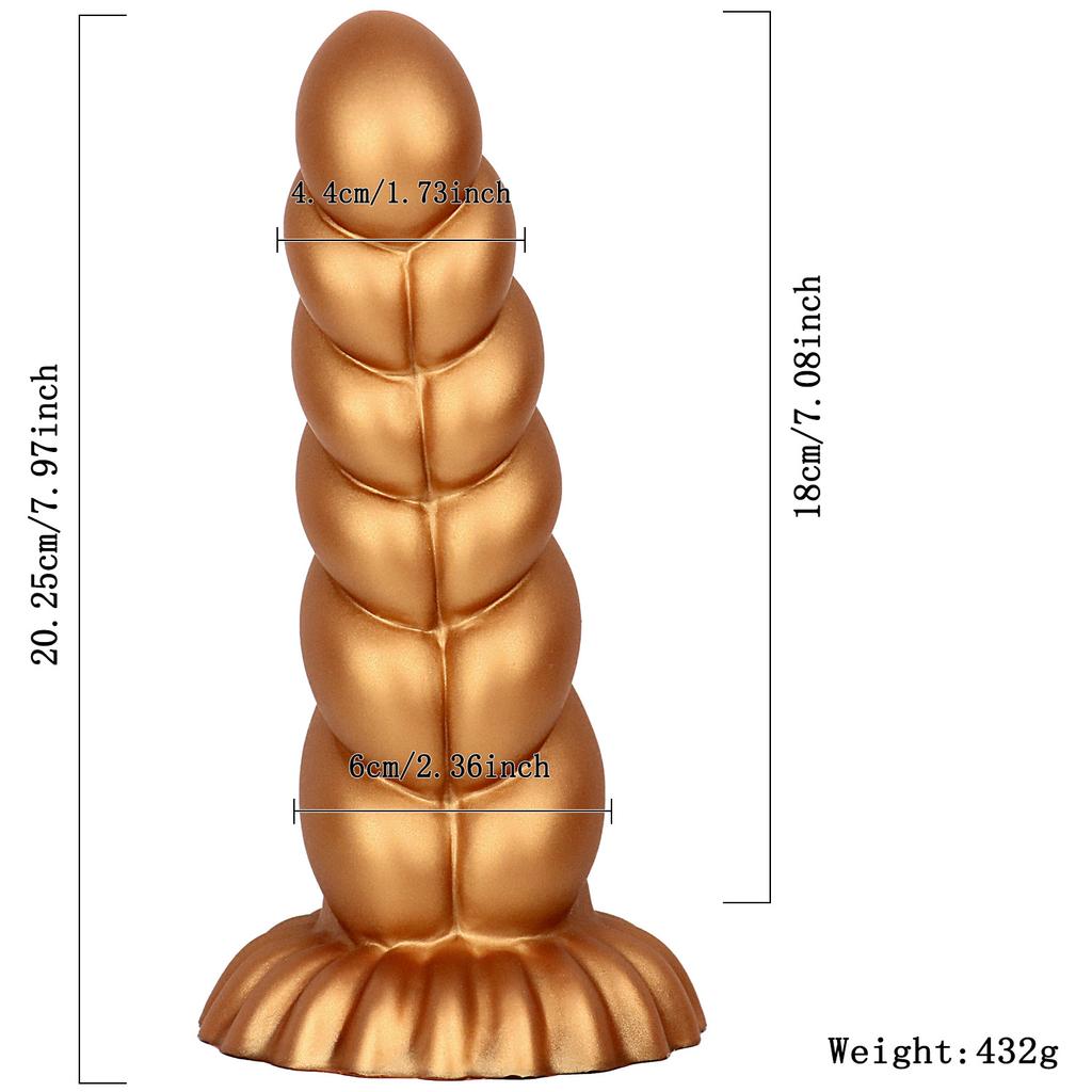 Soft Silicone Gold Manual Backyard Pull Bead Large Suction Cup Multi Size Adult Toy Shaped Penis