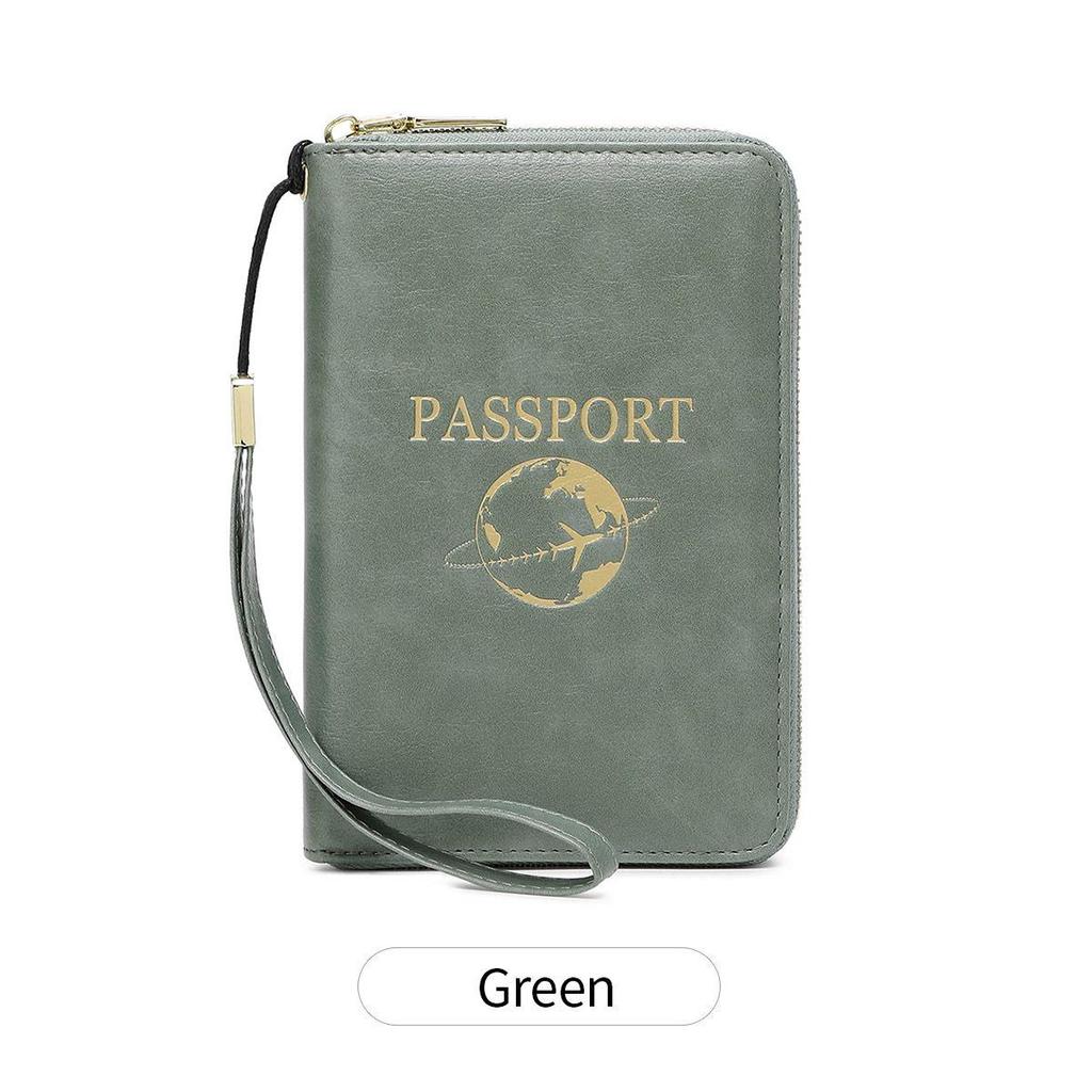 2024 RFID-Blocking Passport Holder & Travel Wallet with Zipper Closure