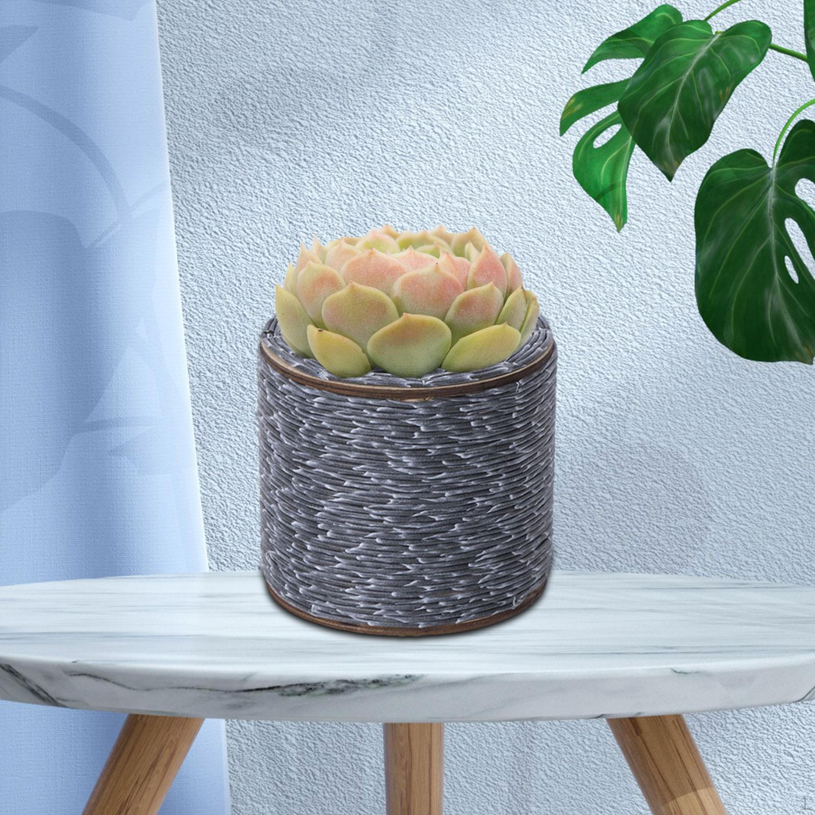 

Плетеный цветочный горшок контейнер многофункциональный бонсай легкий ручной работы плетеная корзина для цветов кашпо для Cylinder