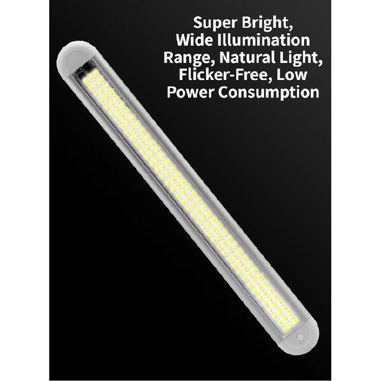 12V Cabin Light with 120 LED Beads RV/Truck/Forklift Strip Independent Switch Super Bright Energy Saving Modified Vehicle Light