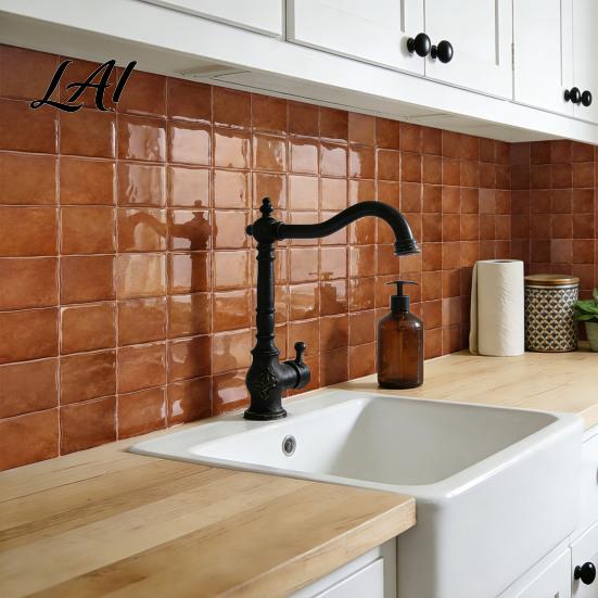 Glossy Finish Retro Tile Decals Square Checkered Wall Tiles Stickers Self Adhesive PET Panels Budget Friendly Refurbishment Easy Peel And