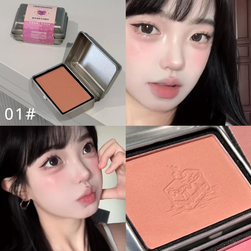 Kare Demir Kutu Allık Berrak ve Saf Kore Tatlı Kız Kardeş Yuanqi Doğal Uçmayan Pudra!