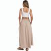 Women's High-Waisted Flowy A-Line Skirt With Tie-Waist, -Color Summer Dress With Elastic Waistband