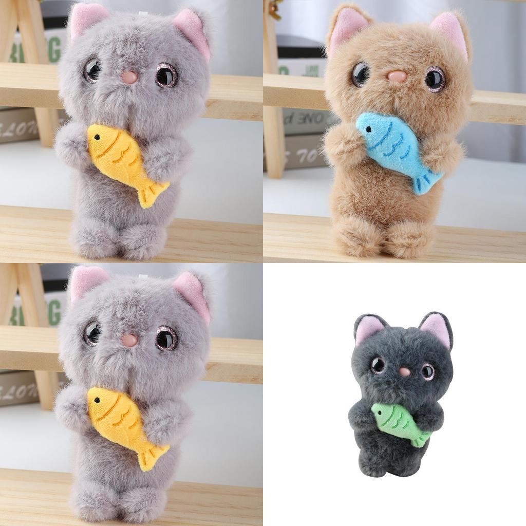 Plush Cat Keychain With Pp Cotton Filling For Bag Decor And Collectible Toy