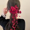 Flower Orchid Hair Clip With Pearl Tassels Side Hairgrips New Dress Accessories  Headwear Gift
