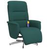 Massage Chair with Footrest Dark Green Fabric