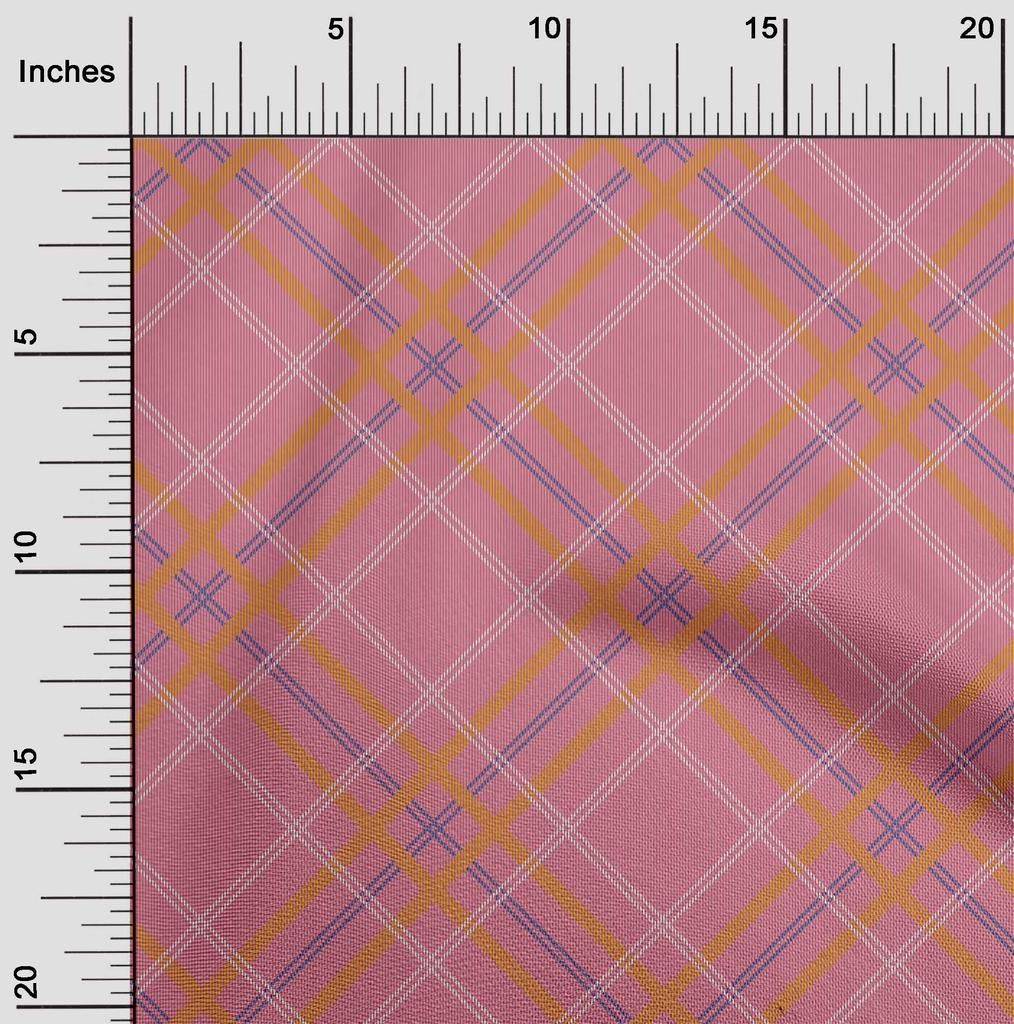 oneOone Cotton Flex Fabric Tartan Check Print Fabric BTY 40 Inch Wide