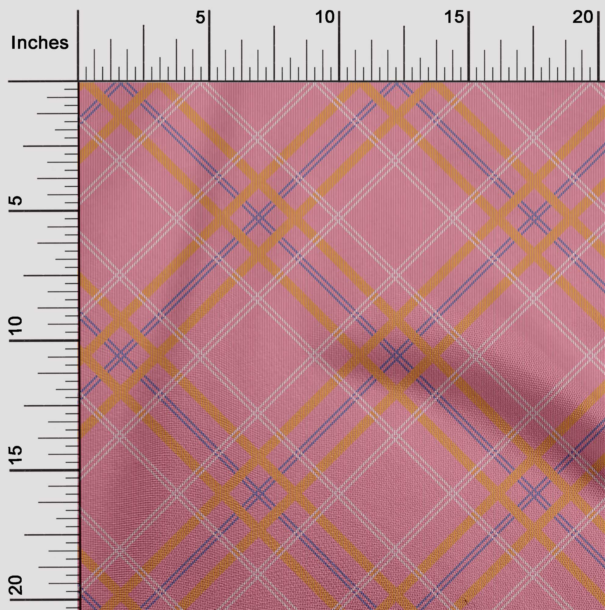 

OneOone Cotton Flex Fabric Tartan Тканина з принтом у клітинку BTY шириною 40 дюймів 42 Inch Wide - Viscose Chiffon рожевий