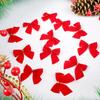 12Pcs Christmas Bow Tie Ornaments Christmas Tree Pendants Gift Bag Decoration New Year Christmas Wedding Handmade Festival Tie